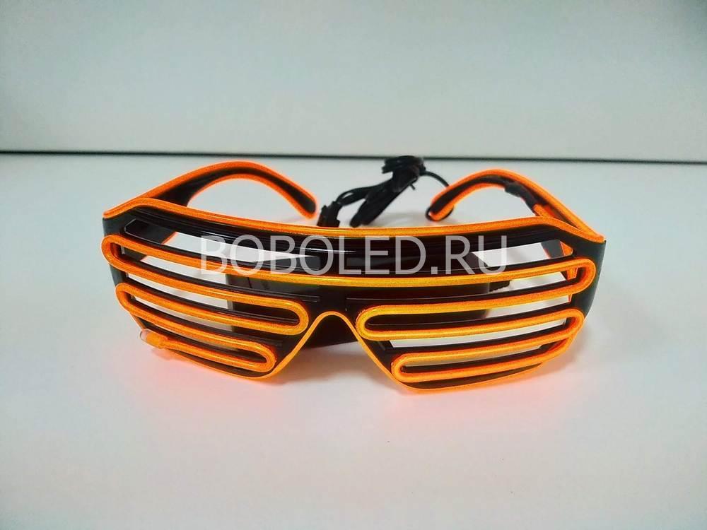 Неоновые LED очки одноцветные оптом