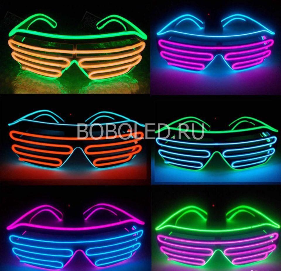 Неоновые LED очки двухцветные оптом
