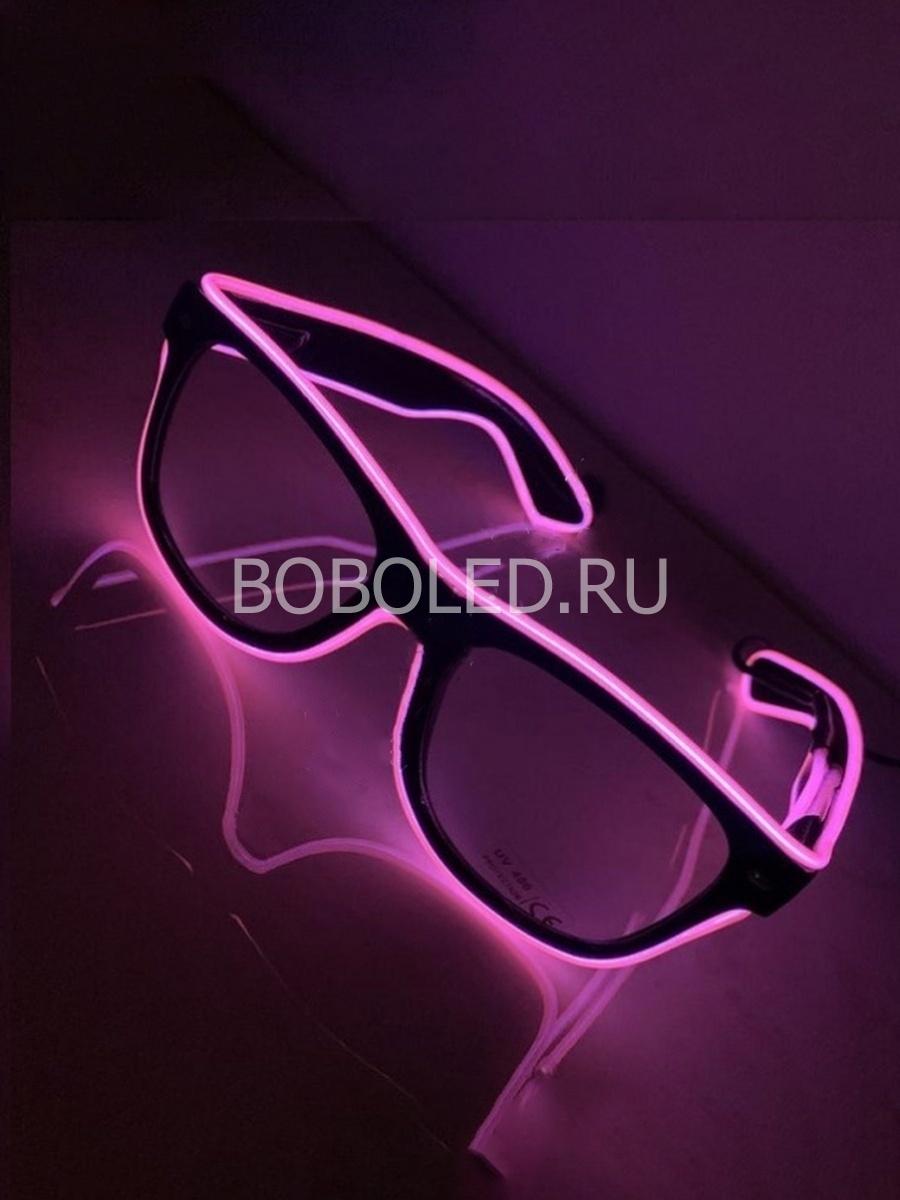 Неоновые LED очки с линзами "Rayban"