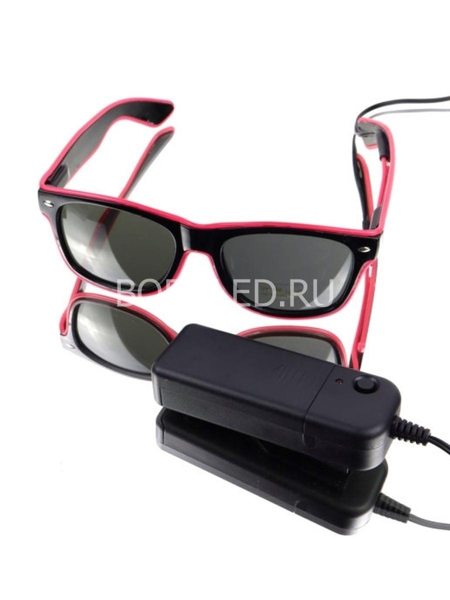 Неоновые LED очки с линзами "Rayban"