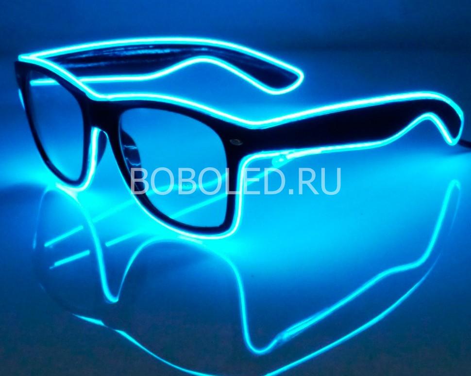 Неоновые LED очки с линзами "Rayban"