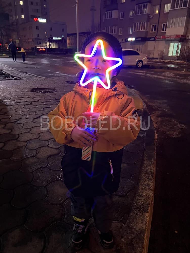 Неоновые палочки Звезда оптом Микс цвета